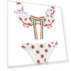 Раздельный купальник с принтом "Клубника" Monnalisa
