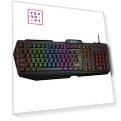 Игровая клавиатура Hiper GENOME GK-2 чёрная (104кл, USB, мембранная, RGB подсветка)