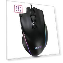 Игровая мышь Hiper Genome GM-1 чёрная (USB, 7 кнопок, 4800 dpi, RGB подсветка)