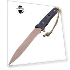 Нож с фиксированным клинком Spartan Blades Breed Fighter Dark Earth, сталь CPM-S35VN, рукоять черная микарта, чехол черный