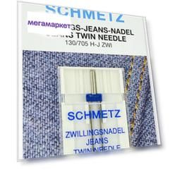 Иглы для джинсы двойные Schmetz 130/705H-J ZWI № 100/4.0, 1 шт. [арт. 71:40.MA2.SES]