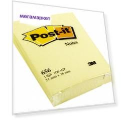 Бумага для заметок с липким слоем "Post-it", желтая, 100 листов