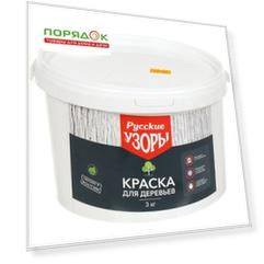 Побелка садовая для деревьев краска, 3 кг, Русские узоры