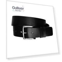 Черный кожаный ремень Gulliver