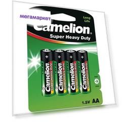 Батарейка солевая Camelion R6P-BP4G AA, 1,5V, 4 шт.