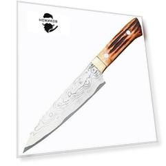 Поварской кухонный шеф-нож Maruyoshi, 244 мм, сталь VG-10, рукоять Jigged Bone