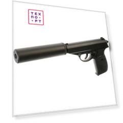 Пистолет CS Toys пневматика металлический 15 см с глушителем - G.3A - CS-G3A