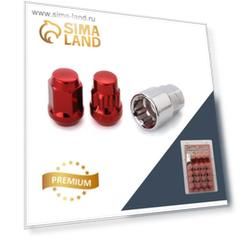 Гайка M12x1,5, 35, hex19, конус, закрытая, красный, 16 шт, 4 секретки+ключ
