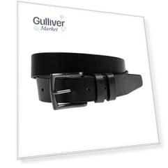 Черный кожаный ремень Gulliver