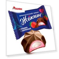 Зефир глазированный Славянка Жалкин с клубничной начинкой, вес