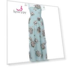 Голубое платье с вышивкой "ромашки" Red Valentino