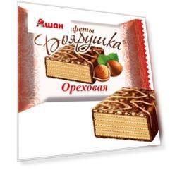 Конфеты вафельные «Славянка» Боярушка Ореховая глазированные, вес