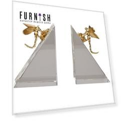 Держатель для книг хрустальный стрекоза (garda decor) прозрачный 10x15x8 см.