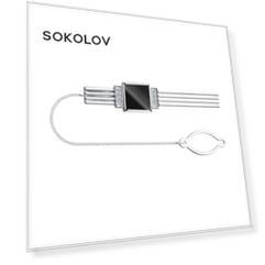 Зажим SOKOLOV из серебра с наношпинелью и фианитами