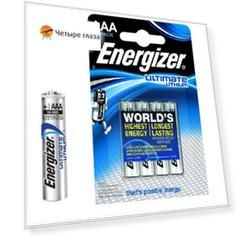 Элемент питания Energizer Ultimate AAA LR03/FR03 (4 шт.), литиевый