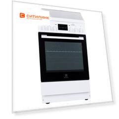 Электрическая плита Electrolux RKR560200W, стеклокерамика, без крышки, белый/черный
