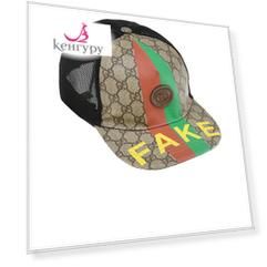 Бейсболка с принтом "Fake" GUCCI