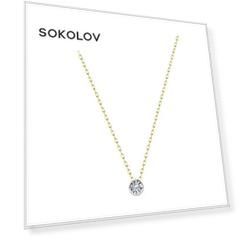 Колье SOKOLOV из комбинированного золота с фианитом