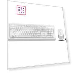 Комплект клавиатура и мышь A4Tech Fstyler FG1010 клав-белый/серый мышь-белый/серый USB беспроводная Multimedia