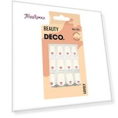Набор накладных ногтей DECO. LOVELY hearts 24 шт + клеевые стикеры 24 шт