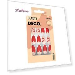 Набор накладных ногтей DECO. LOVELY in love 24 шт + клеевые стикеры 24 шт