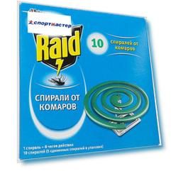 Спирали от комаров Raid, 10 шт.