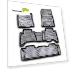Коврики салона Element TOYOTA Land Cruiser Prado 2009-2013 7 мест полиуретановые черные 5 шт.