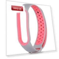 Aксессуар Ремешок Red Line для Xiaomi Mi Band 6 Silicone Grey-Pink УТ000025206