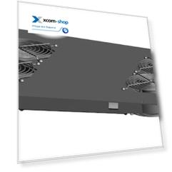 Вентиляторный блок TLK TLK-FAN4-F-BK для напольных шкафов серий TFR, TFL, 4 вентилятора, нижние решетки пластиковые с фильтром, без шнура питания, чер