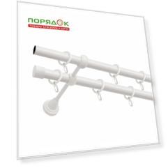 Карниз металл, диаметр 19 мм, СМ-3293/200/2Р, белый, двухрядный, 2 м
