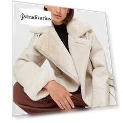 Stradivarius Дубленка В Байкерском Стиле Из Искусственной Кожи Цвет Небеленого Полотна M