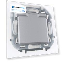 Розетка Legrand 673742 Inspiria алюминий 2К+З IP 44 с откидной крышкой и шторками - немецкий стандарт - 16 А - 250 В