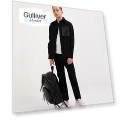Джинсы черные с высокой талией Gulliver
