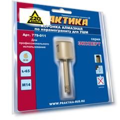 Коронка алмазная ПРАКТИКА 640-995 6мм, М14, универсальная, для УШМ