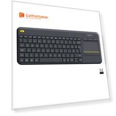 Клавиатура Logitech K400 Plus, USB, Радиоканал, черный [920-007147]