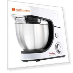Миксер планетарный Moulinex QA51AD10 1100Вт серебристый/черный