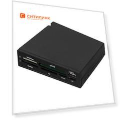Картридер внутренний 3.5" Acorp CRIP200-B, черный