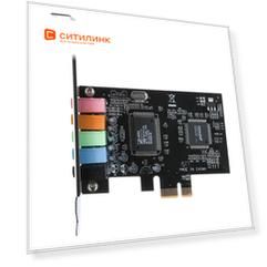 Звуковая карта PCI-E 8738, 5.1, bulk [asia pcie 8738 6c]