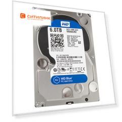 Жесткий диск WD Blue WD60EZRZ, 6ТБ, HDD, SATA III, 3.5"
