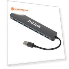Хаб (разветвитель) D-Link DUB-1370/B2A, черный