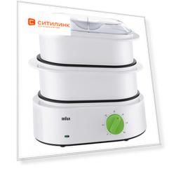 Пароварка BRAUN FS3000, белый