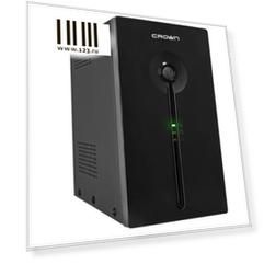 UPS CROWN 800VA/480W, metal, 1x12V/9AH, 4*IEC + 1*EURO sockets +1*IEC bybass, AVR 140-290V, 1.8m cable, RJ11/45, USB port