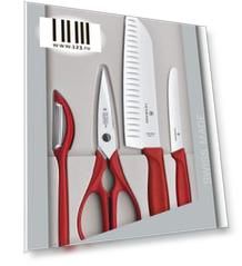 Набор ножей кухон. Victorinox Swiss Classic Kitchen (6.7131.4G) компл.:4шт красный подар.коробка