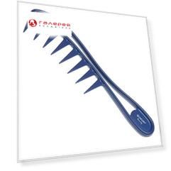 DEWAL BEAUTY Гребень с ручкой, синий 20 см