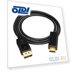 ORIENT C706, Кабель-адаптер DisplayPort M - HDMI M, длина 1.8 метра, черный