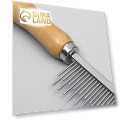 Расчёска-разнозуб Wood с деревянной ручкой, 20 х 3 см