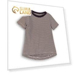 Майка для девочки, размер 18-24 месяцев, цвет синий-белый