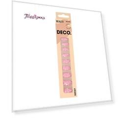Набор накладных ногтей DECO. FANTASY pink marble 24 шт + клеевые стикеры 24 шт