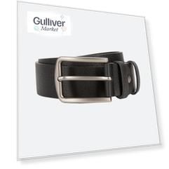 Ремень черный из натуральной кожи Gulliver