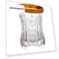 Армуды для чая 170 мл 6 шт UNION GLASS "Хрусталь резной с золотом" 100093